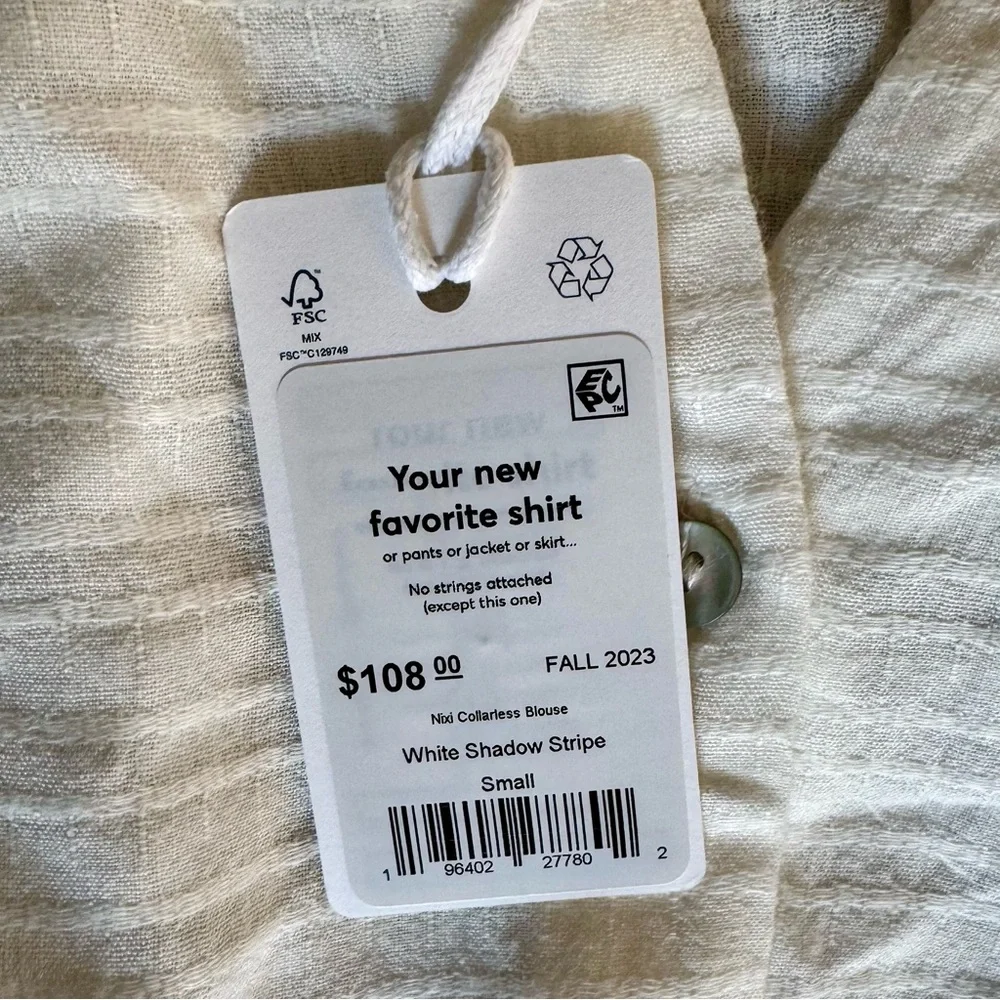 NWT Marine Layer Women’s Small Shadow Stripe Nixi Collarless - Picture 3 of 10